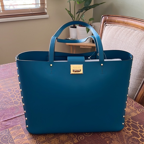 Michael Kors Manhattan Large Tote Leather Lagoon - Picture 10 of 17